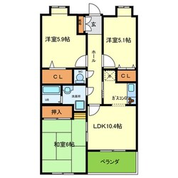 エーデル雲雀丘二番館の物件間取画像